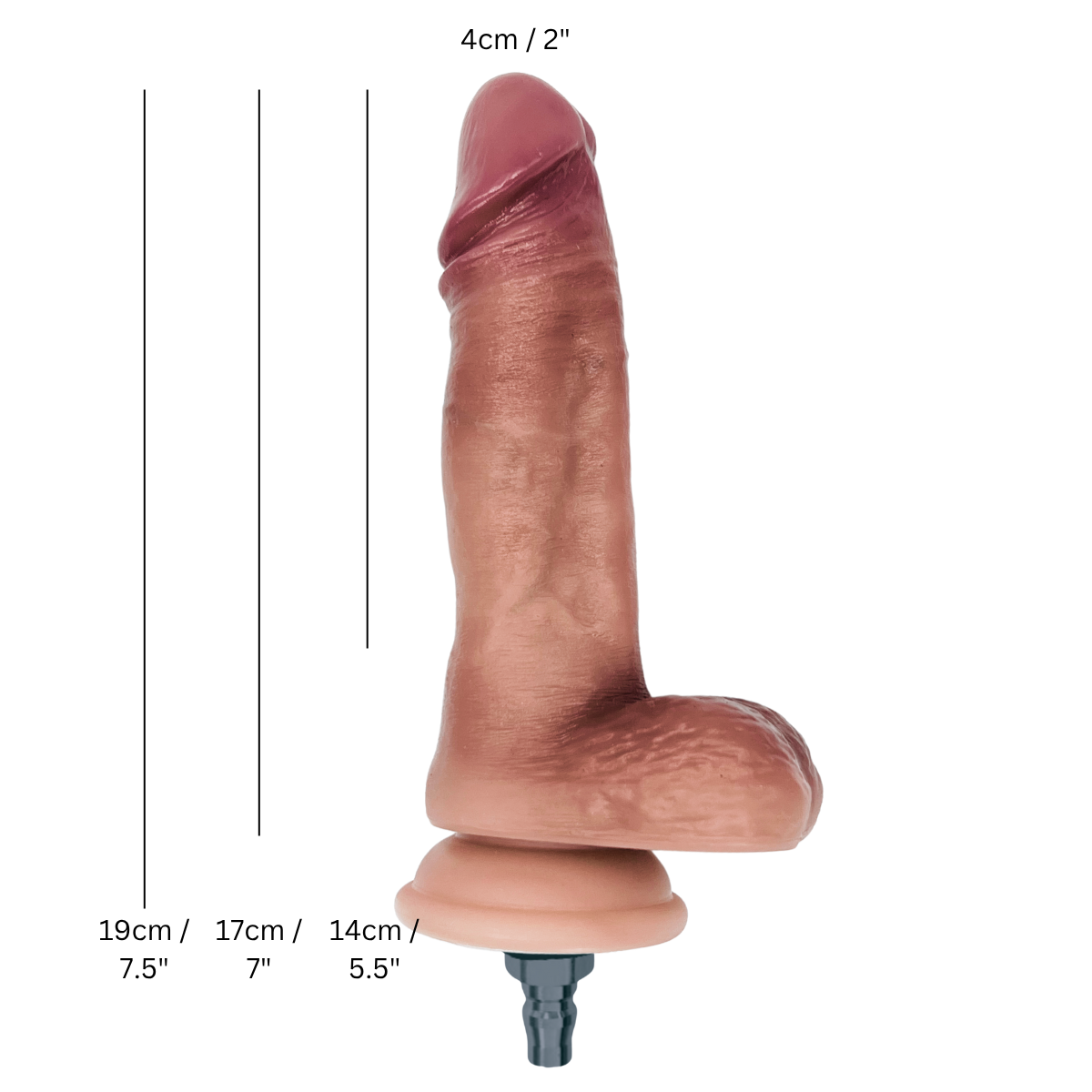 7" Realistic Silicone Dildo Attachment bondivibes connector_quicklock intensity_flexible price_band_entry sensation_anal size_medium type_attachment