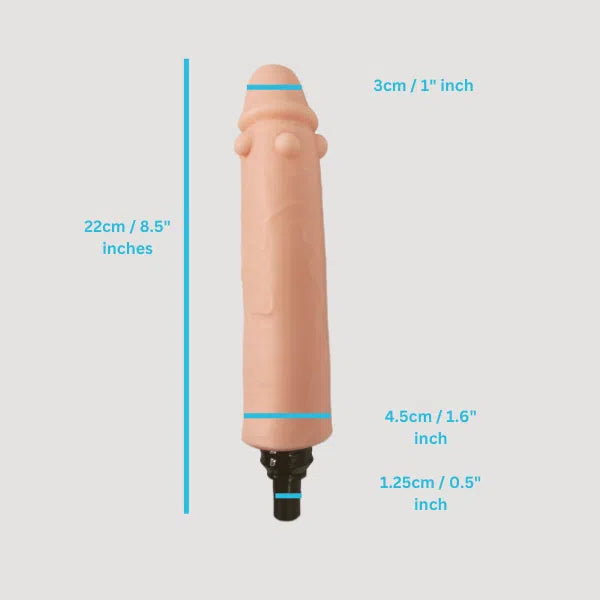 Massage Gun Dildo Attachment Ribbed 12.5mm